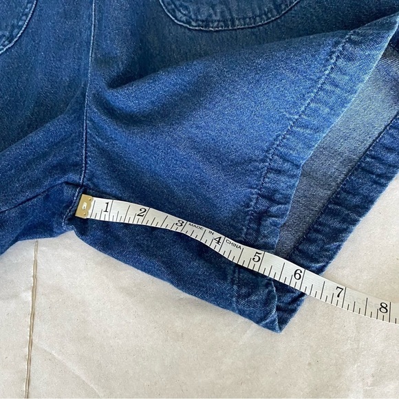 SunBelt Denim overalls Painted white daisies Front pockets Decorative buttons S - Picture 13 of 14